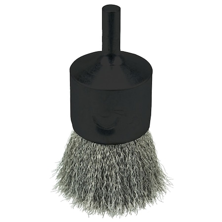 Weiler 1" Crimped Wire End Brush, .0104" Stainless Steel Fill 10022